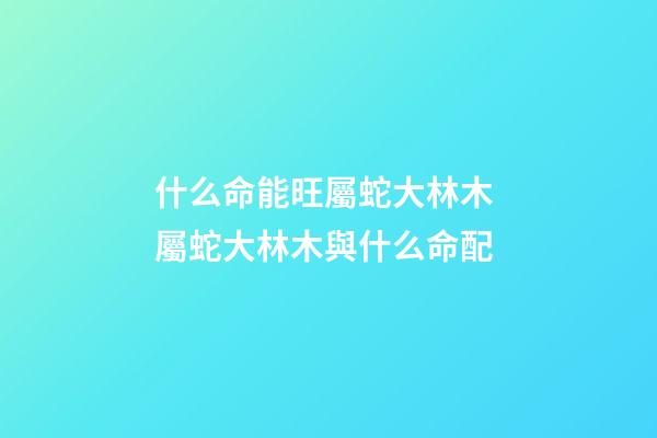 什么命能旺屬蛇大林木 屬蛇大林木與什么命配